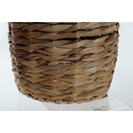 DKD Home Decor Cesta Balines Natural Verde Ratan Set de 2 Piezas 33 x 40 x 33 cm