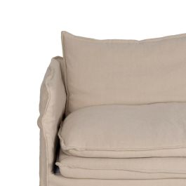 Sofá 3 Plazas Crema Tejido-Madera 210 X 97 X 89 cm