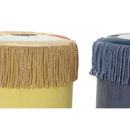 DKD Home Decor Reposapiés para Niños con Diseño de Animales Amarillo y Azul, Material Poliéster, 36x43x36 cm, Pack de 2 Unidades DKD Home Decor Reposapiés para Niños con Diseño de Animales Amarillo y Azul, Material Poliéster, 36x43x36 cm, Pack de 2 Unidades