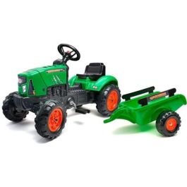 Falk Tractor de Pedal Supercharger Rojo con Capó de Apertura para Acceder al Motor y Remolque para Niños 2-5 Años