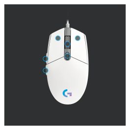 Logitech Raton G203 Lightsync Blanco Gaming RGB 8000 dpi 6 Botones Programables