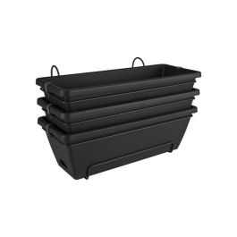 Elho Barcelona Balconiere Allin1 50 - Negro - L 50 x B 28 x H 19 cm - Balcón exterior - 100% reciclado Elho Barcelona Balconiere Allin1 50 - Negro - L 50 x B 28 x H 19 cm - Balcón exterior - 100% reciclado
