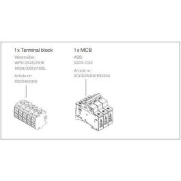 Charge Amps Kit de Instalación Dawn para MCB Interior, Bloque de Terminales y MCB