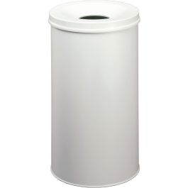 Durable 330710 Papelera Safe Redonda de Acero 60L Gris con Tapa Certificación TÜV GS 37.5cm