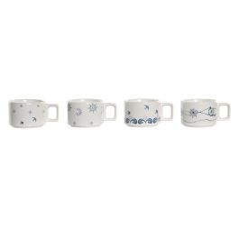 Cafe Atlantico DKD Home Decor Azul Blanco 11 x 27 x 11 cm Set de 4