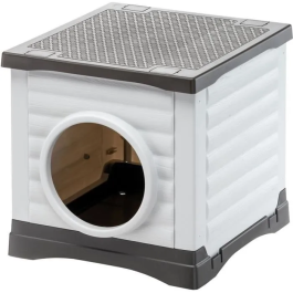 Ferplast PETVILLA 50 Casa para Mascotas, 38.5 x 43 x 38.5 cm, Blanco / Gris Precio: 63.50000019. SKU: B1CQ9DQP7L