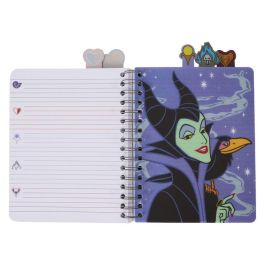 Loungefly Cuaderno Villanas Disney con Separadores y Pegatinas, 144 Hojas Rayadas, Espiral - 16,5x21cm