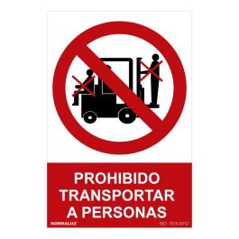 Normaluz Señal prohibido "prohibido transportar a personas" PVC 0.7mm 30x40cm
