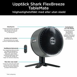 Shark Ventilador de Mesa FA150EU FlexBreeze TableMate Con o sin Cable