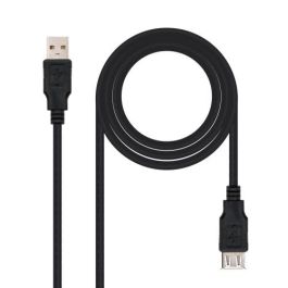 Cable Alargador USB 2.0 Nanocable 10.01.0203-BK/ USB Macho - USB Hembra/ 1.8m/ Negro Precio: 4.49999968. SKU: S0207523