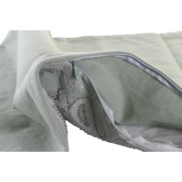 DKD Home Decor Funda de Cojín Decorativa Floral Verde 40x60 cm de Algodón y Poliéster con Cremallera Oculta