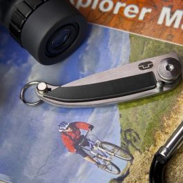 True Navaja Llavero Minimalista Acero Inoxidable 420 Ligera con Pasador de Bloqueo