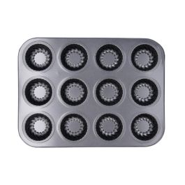 Molde 12 Cakes Acero Carbono Sweet Grey Quid 35x26,2x2,2 cm (12 Unidades)