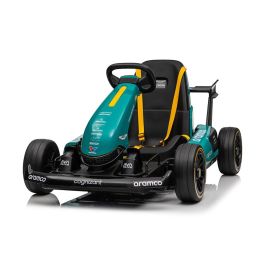 Bizak Aston Martin Kart F1 - Coche eléctrico infantil, licencia oficial, 6+ años, Bluetooth, luces, 12V