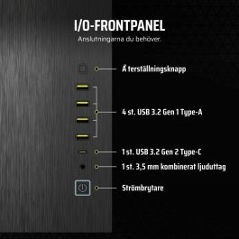 Corsair CC-9011283-WW Caja PC de torre media 6500X, aluminio negro/obsidiana