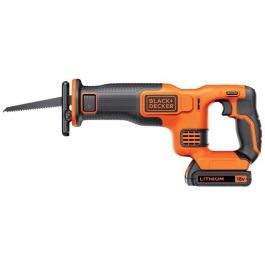 Black + Decker Sierra de Sable Inalámbrica 18V con 1 Batería 1,5Ah, Recorrido 22mm, Hoja 15cm