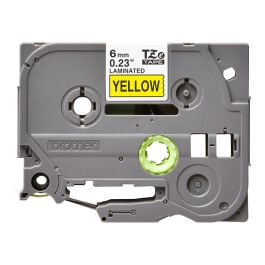 Brother TZE-611 Cinta de Etiquetar Negro sobre Amarillo 6mm para Rotuladoras Brother