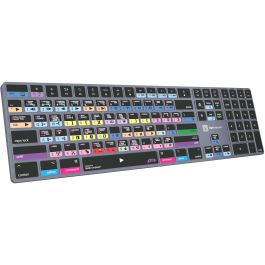 LogicKeyboard LKB-MCOMP-TM-UK Teclado inalámbrico/alámbrico Bluetooth para Avid Media Composer Mac, QWERTY UK, Retroiluminado Gris Titanio