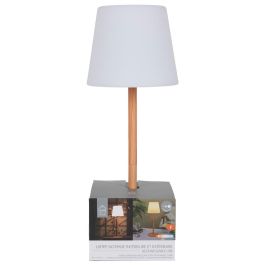 Home Deco Factory Lámpara Recargable Efecto Madera Natural Interior/Exterior USB Tres Intensidades 40cm