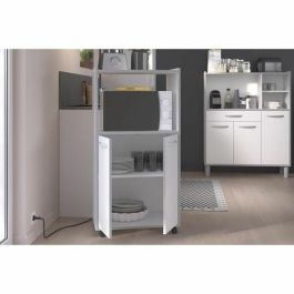LISTO Carro de Cocina L 60cm Blanco – Mueble Bajo Auxiliar 2 Puertas Melamina Mate – Hecho en Francia