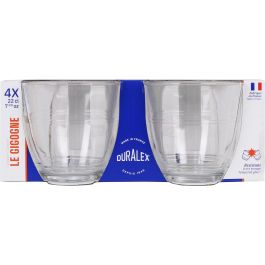 Duralex Set 4 Vasos Transparente 220 cc Colección Gigogne (12 Cajas)