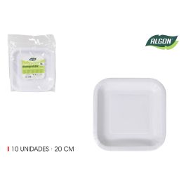 Set de 10 platos de cartón cuadrados con soja, 20 cm - Algon (36 Cajas) Precio: 16.78999993. SKU: B12AVJH3KZ