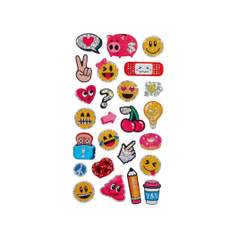Imaginovo Pegatinas Diseños Surtidos Smiley con Brillo 214x100 mm en Blister