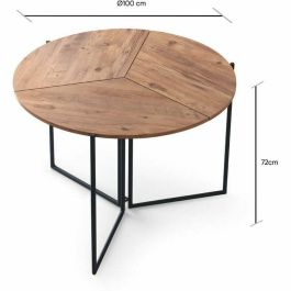 Mesa de comedor redonda 4 personas Pino Atlántico - 100 x 100 x 72 cm - YAPRAK - MEN8683342538800