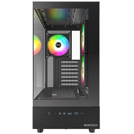 Montech XR TG Caja de PC Torre Negra ATX, micro ATX, Mini-ITX con Iluminación y Filtro Anti-polvo