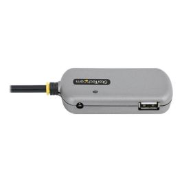 StarTech.com Hub Extensor USB 2.0 con Cable Activo 24m, 4 Puertos, 480Mbps, Alimentación Opcional, Negro/Plata