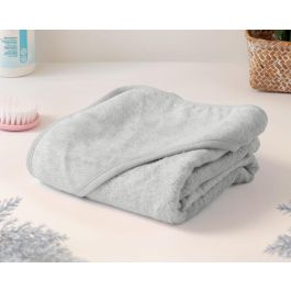 KioKids Toalla de Baño Bebé 100% Bambú Gris con Capucha 76x76 cm. Suave, Absorbente, Termo Climática, Certificado Oekotex +0 Meses