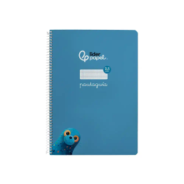 Liderpapel Cuaderno espiral A4 Pautaguía tapa blanda 80 hojas 75gr cuadro pautado 2,5mm color azul