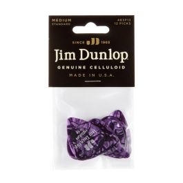 Dunlop Pack 12 Púas Genuine Celluloid Classic Abalon - Medium para Guitarra