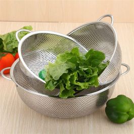 Quttin Escurridor de Cocina de Acero Inoxidable 25.5 cm x 10 cm - Utensilio para Drenar Alimentos (12 Unidades)