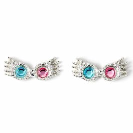 THE CARAT SHOP Pendientes de Gafas Luna Lovegood Harry Potter con cristales azul y rosa, sin cadmio, plomo ni níquel