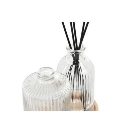Baño Moderno DKD Home Decor Transparente Negro 8.2 x 20.5 x 16 cm Set de 3 Baño Moderno DKD Home Decor Transparente Negro 8.2 x 20.5 x 16 cm Set de 3