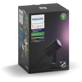 Philips Hue Foco Exterior Lily White & Color Ambiance, Alumbrado de pie Negro, 600lm, Bluetooth, Regulable