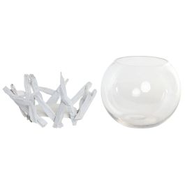 DKD Home Decor Portavela Mediterraneo Blanco 30 x 30 x 25 cm (4 Unidades)