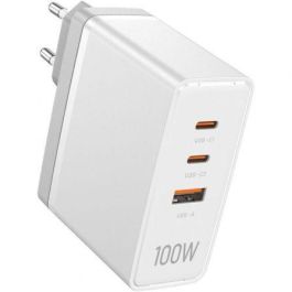 Vention Ultra FEGW0-EU Cargador de Pared GaN 100W 3 Puertos (2x USB-C y 1x USB-A) Carga Rápida para Móviles Tablets Blanco