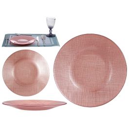 Plato Vidrio 21Cm Rosa Pastel Vivalto (24 Unidades) Plato Vidrio 21Cm Rosa Pastel Vivalto (24 Unidades)
