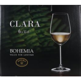 Set 6 Copas Vino Blanco Bohemia 350 cc Clara (4 Cajas) Set 6 Copas Vino Blanco Bohemia 350 cc Clara (4 Cajas)