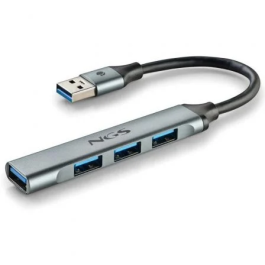 NGS Hub USB IHUB4 MICRO 4 Puertos (1x USB 3.2 Gen1, 3x USB 2.0) Gris
