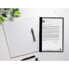 Liderpapel 45325 Carpeta Dossier Pinza Lateral Polipropileno DIN A4 Negro para 60 Hojas con Pinza Deslizante