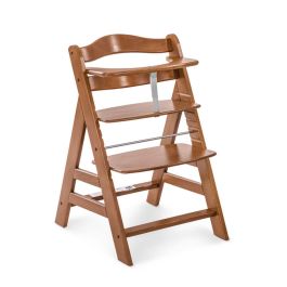 HAUCK Trona Bebé Evolutionary Alpha + Madera - Asiento y reposapiés ajustables - Arnés 5 puntos - Desde 6 meses hasta 90 kg
