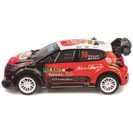 Coche radio control citroën c3 wrc 1:10, emisora 2,4ghz con bateria y cargador usb 42x13x20 cm