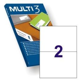 Multi-3 Etiquetas Adhesivas 210x148 mm para Inkjet y Láser, Rectos, 2 X 100H, Blanco Precio: 6.95000042. SKU: S8413442