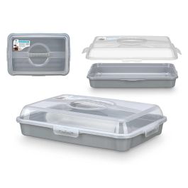 Porta Tarta Rectangular Grande con Asa Gris Leknes 43x19.5x29.5 cm (12 Unidades) Precio: 61.49999966. SKU: B1CK2JEKP3