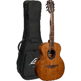 LAG Guitarra Acústica Travel Nylon Blue Wave 1 Electroacústica Cedro Rojo Macizo Caoba Marrón Natural Satinado