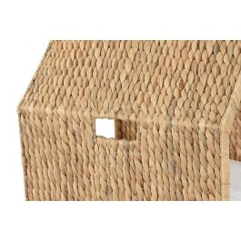 DKD Home Decor Cama para Mascota de Jacinto de Agua y Metal Natural Crema 43x43x46 cm