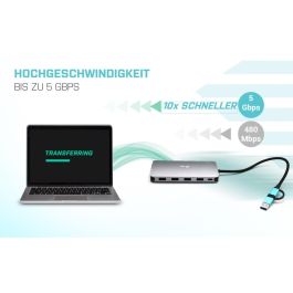 Hub USB i-Tec CANANOTDOCKPD Plateado